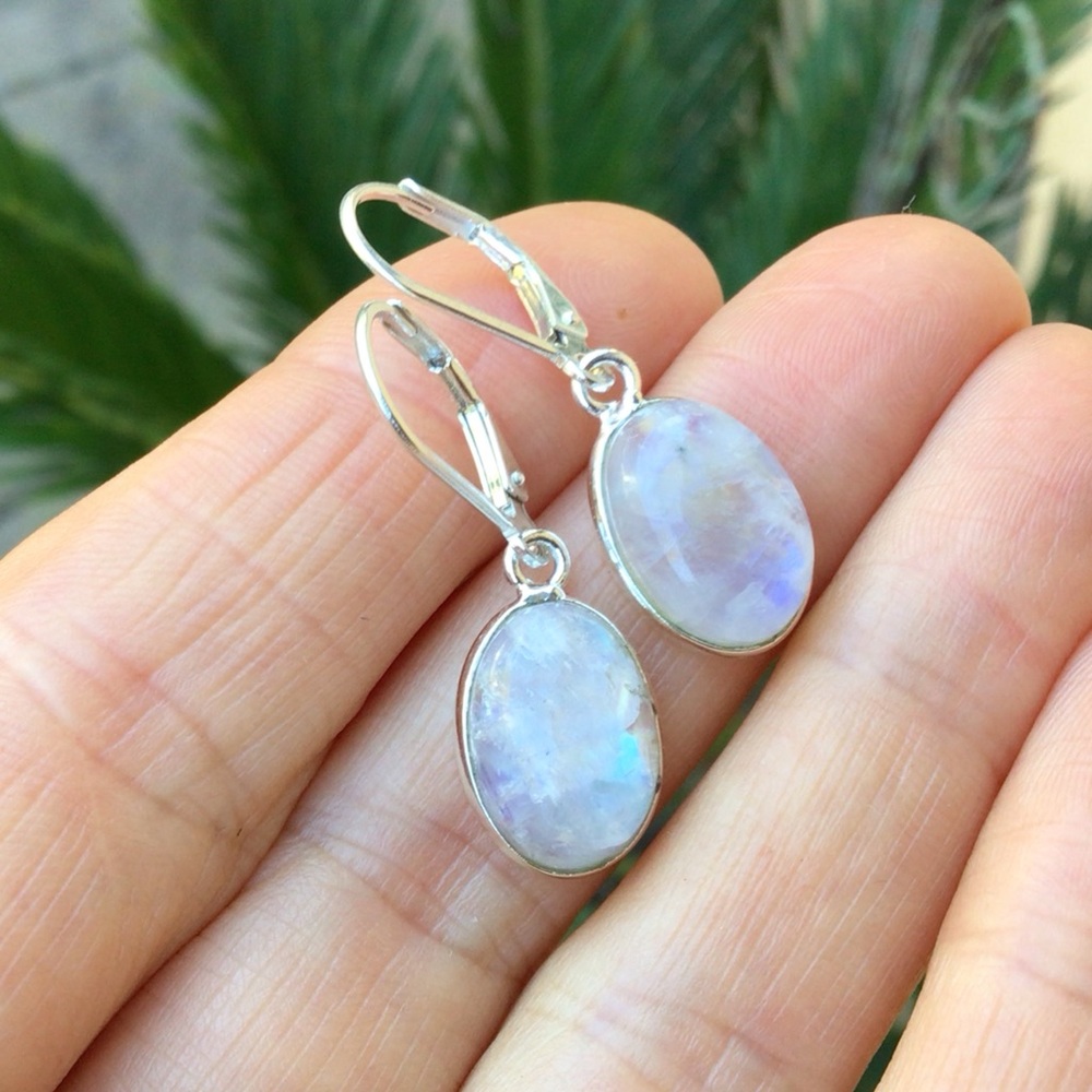 Moonstone Earrings Sundance Charm Sterling Silver - Picture 5 of 7